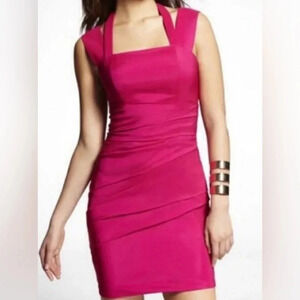 Express rouched strappy sexy midi dress